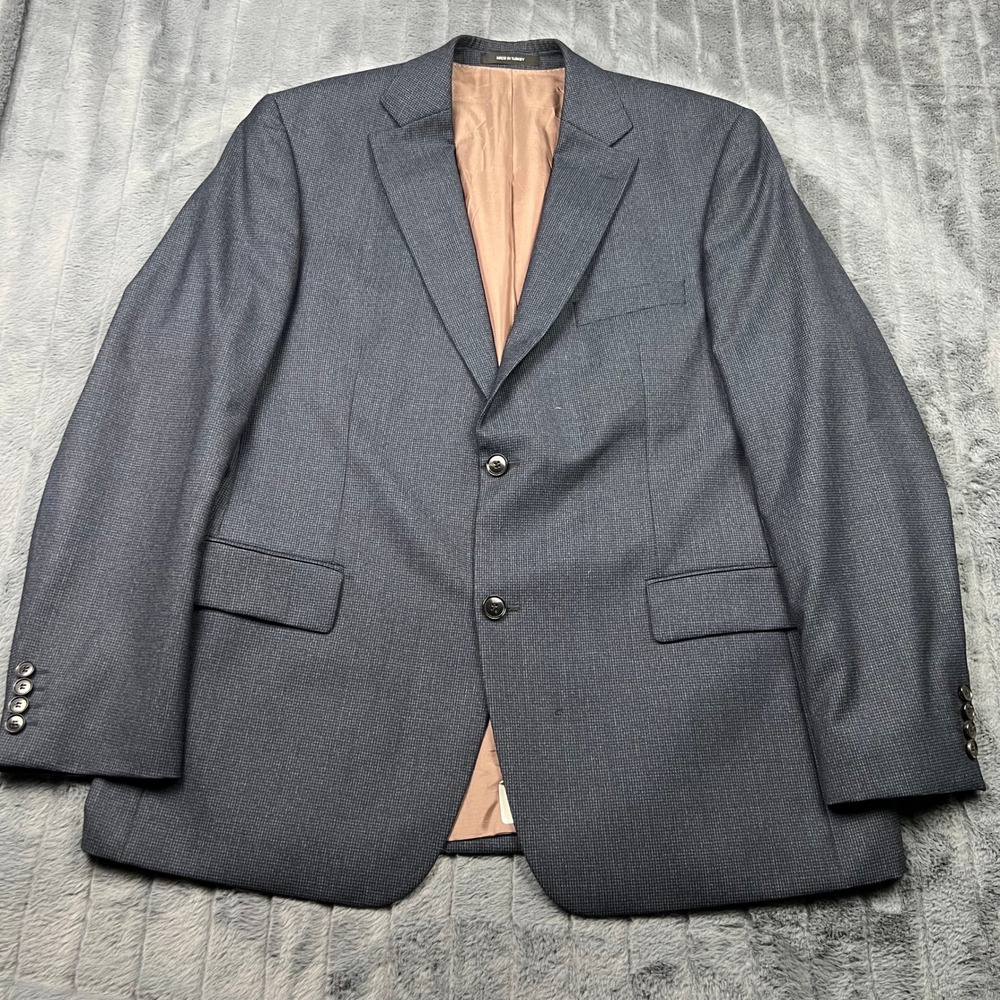 Hugo Boss Womens Blue Black Micro Pattern Blazer Jacket Size 10 Saks 5th Ave